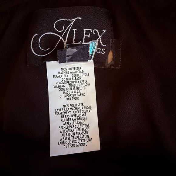 ALEX EVENINGS VINTAGE CHIFFON LAYERED MAXI SKIRT BLACK MADE IN USA SIZE MEDIUM - Picture 7 of 8